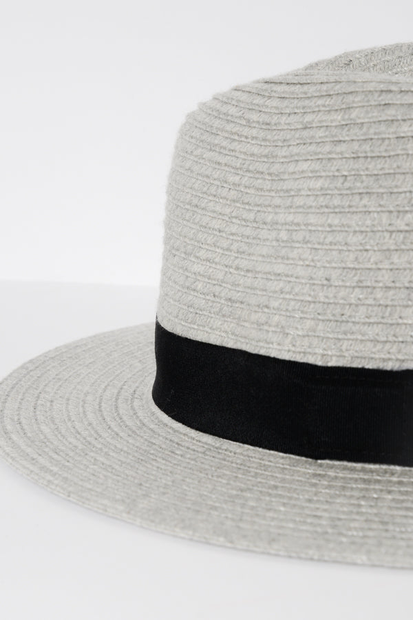 Grey Wide Brim Travel Fedora - Blue Bungalow