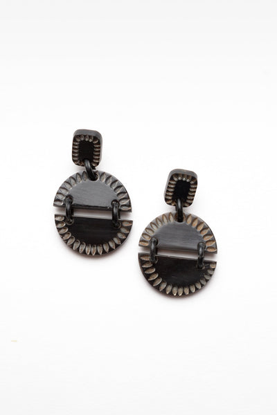 Candice Black Split Circle Earrings