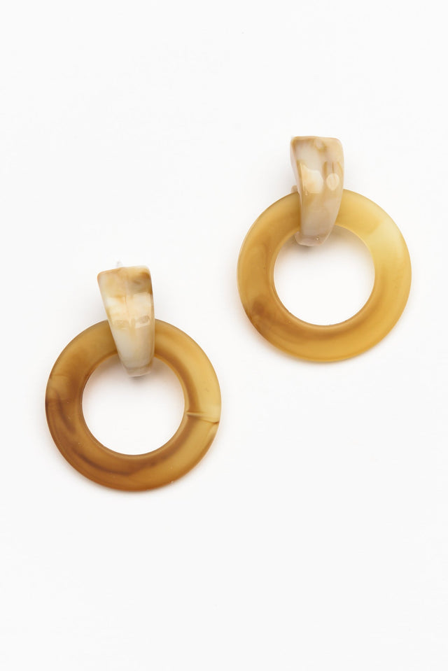 Theo Camel Resin Earrings image 1