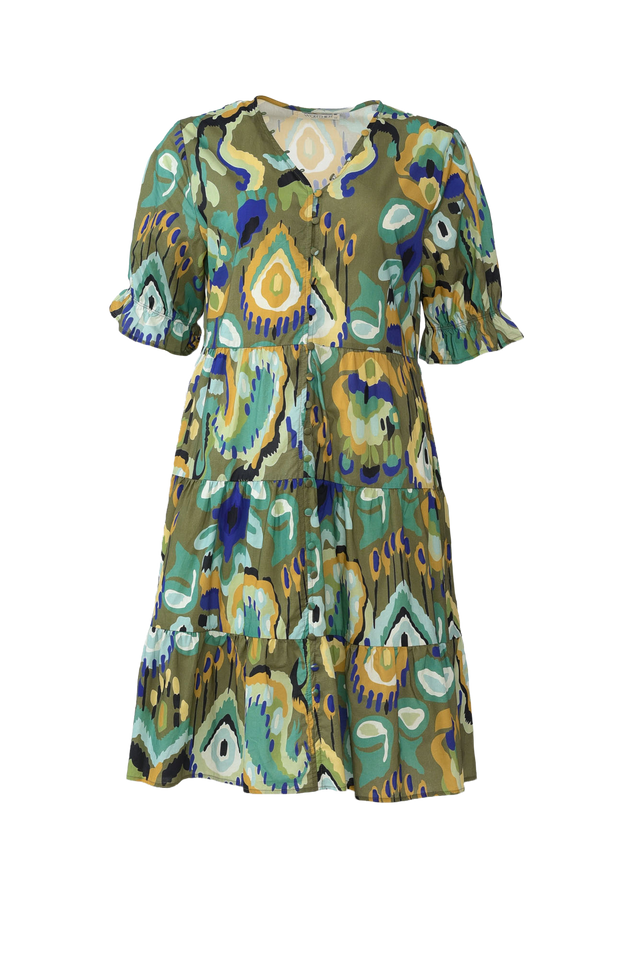 Anielle Emerald Abstract Tier Dress image 3