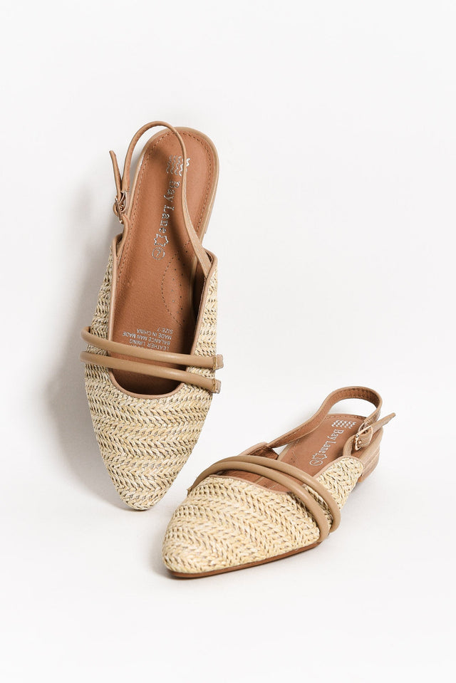 Abby Natural Raffia Leather Slingback Mule image 1