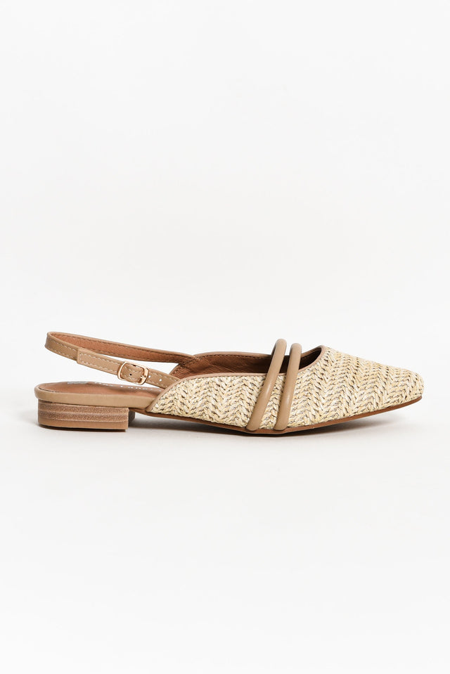 Abby Natural Raffia Leather Slingback Mule image 2