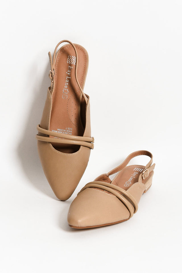 Abby Taupe Leather Slingback Mule image 1