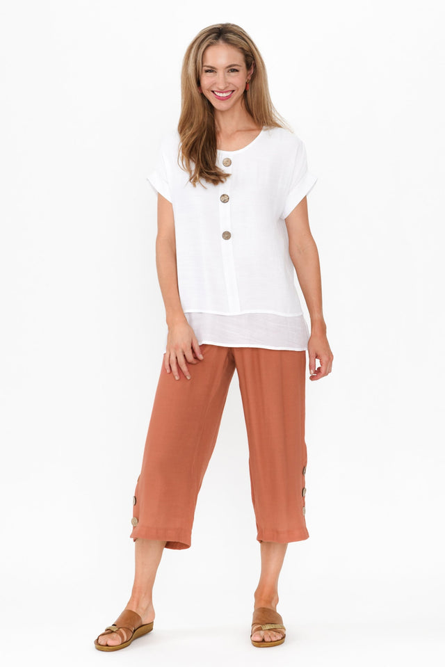 Lettie Rust Button Pants image 8