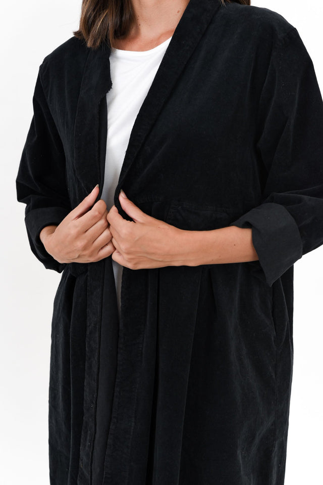 Abraham Black Corduroy Coat image 5