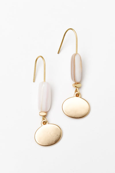 Abriella Gold Oval Hook Earrings