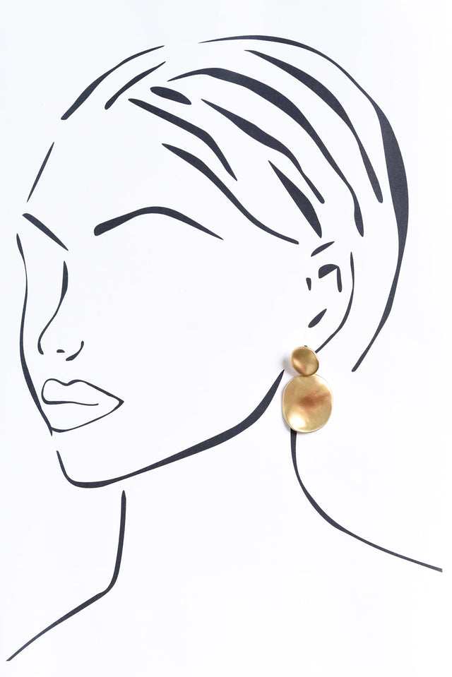 Ackley Gold Oval Earrings image 2