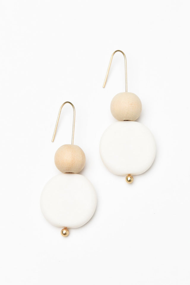 Adalee White Resin Disc Earrings