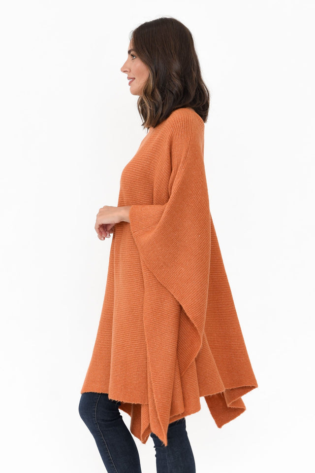 Addie Rust Wool Blend Poncho image 5