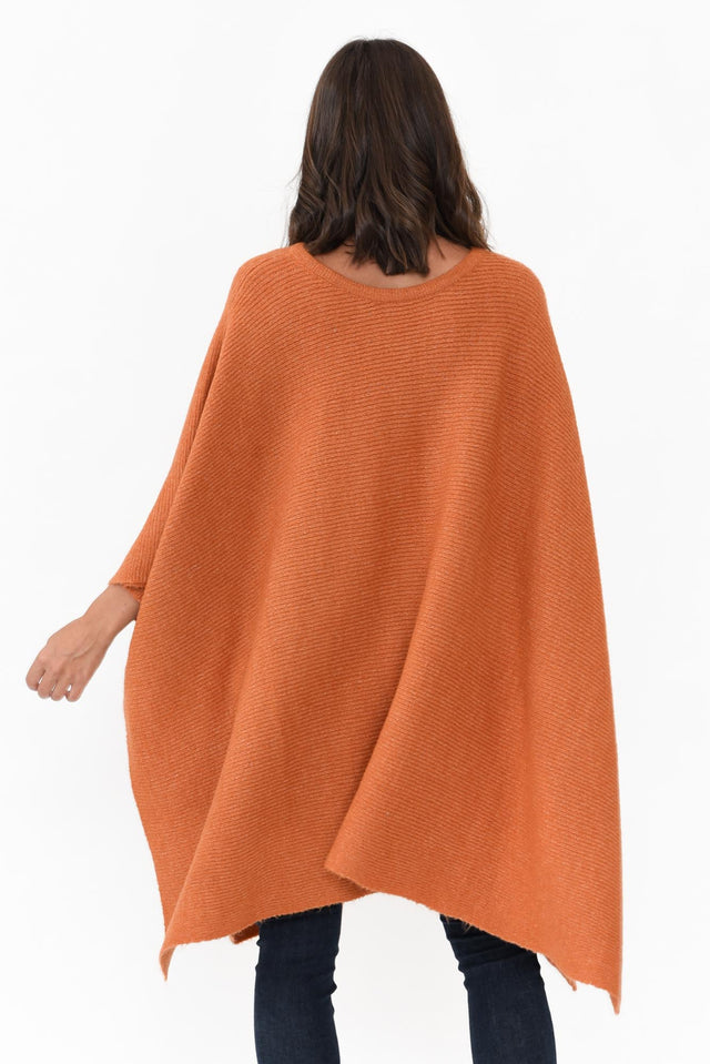 Addie Rust Wool Blend Poncho image 6