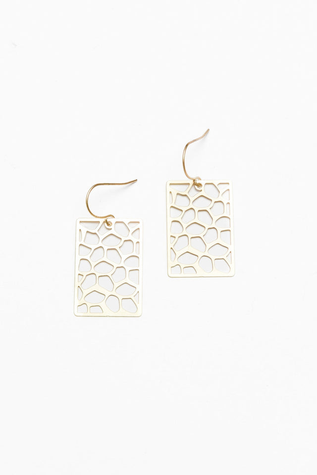 Addison Gold Rectangle Drop Earrings image 1