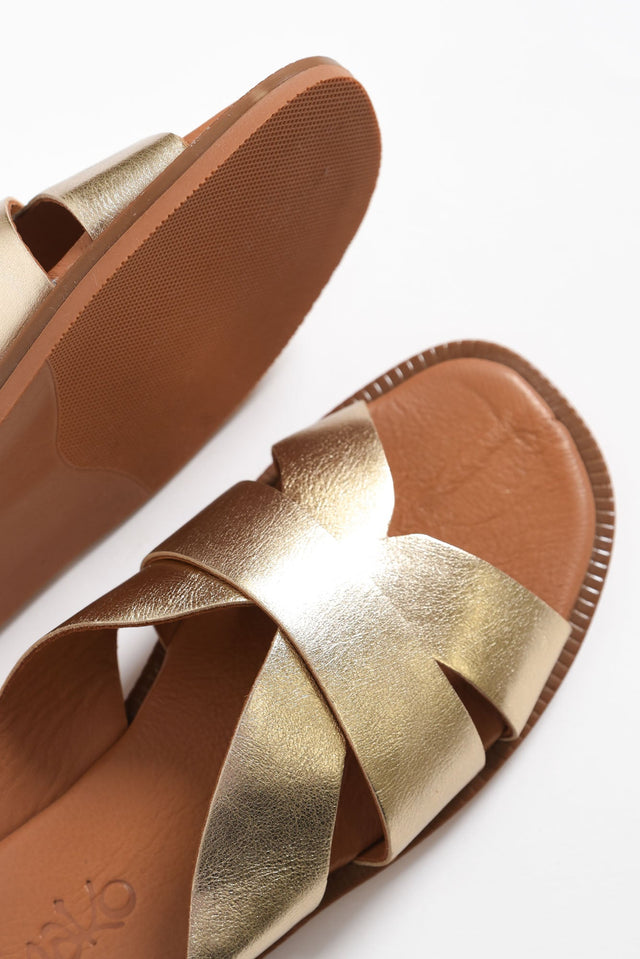 Adelaide Gold Leather Slide