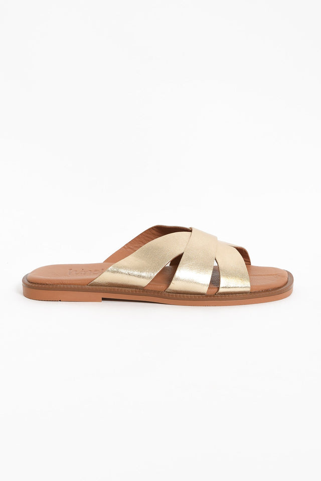 Adelaide Gold Leather Slide