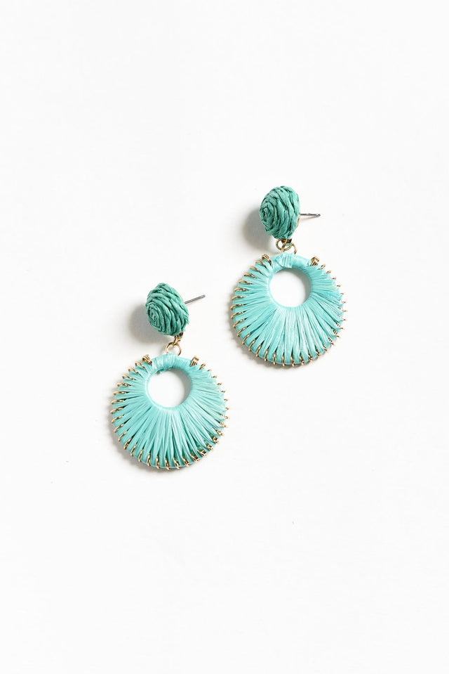 Aeliana Aqua Raffia Drop Earrings image 1