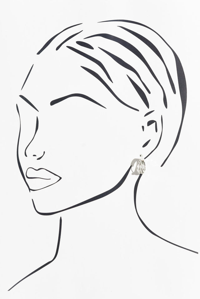 Aeria Silver Hoop Earrings image 2