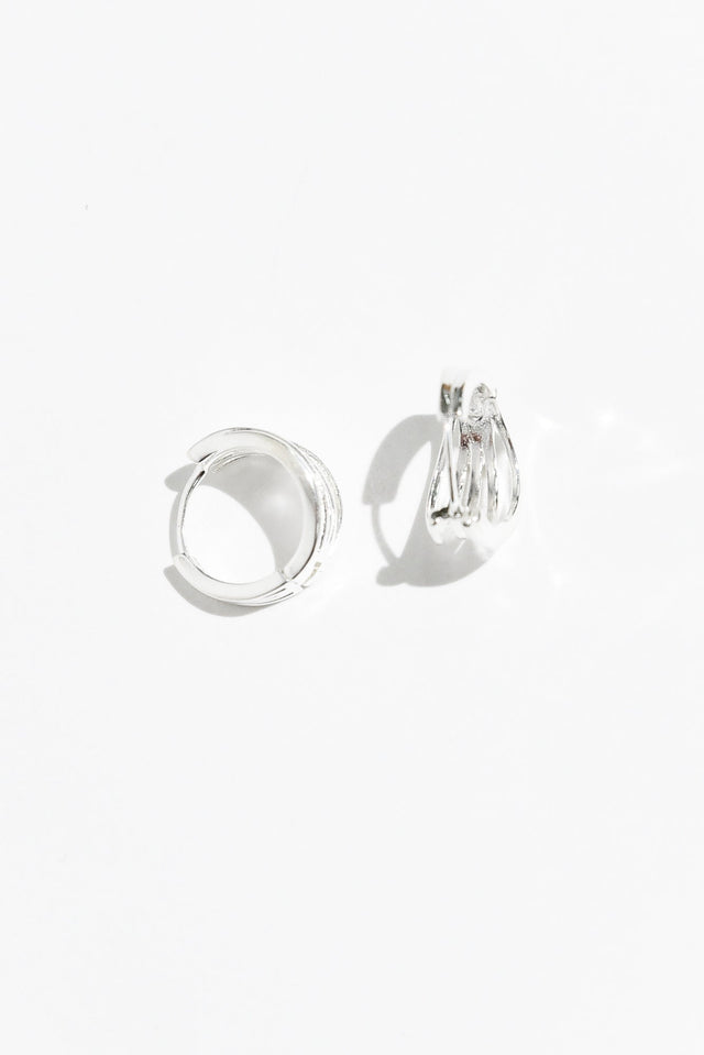 Aeria Silver Hoop Earrings image 1