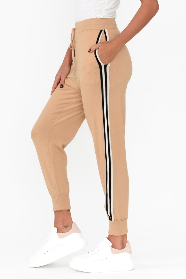 Aida Natural Stripe Knit Pants image 4