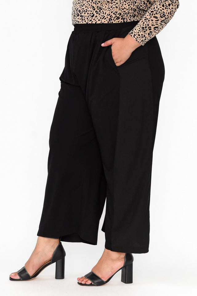 Aimee Black Side Panel Palazzo Pants image 8