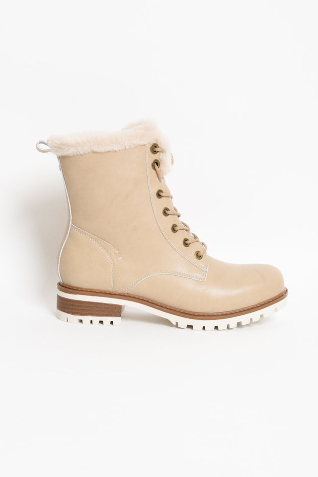 Ainslie Cream Leather Faux Fur Boot image 6