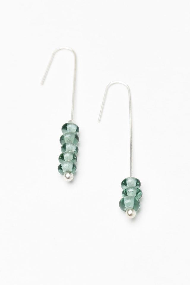 Akayla Sage Glass Beaded Hook Earrings image 1