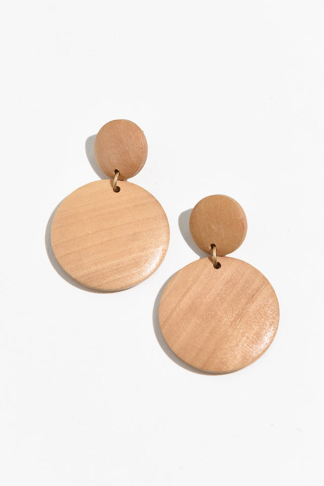 Akori Natural Wood Circle Earrings image 1