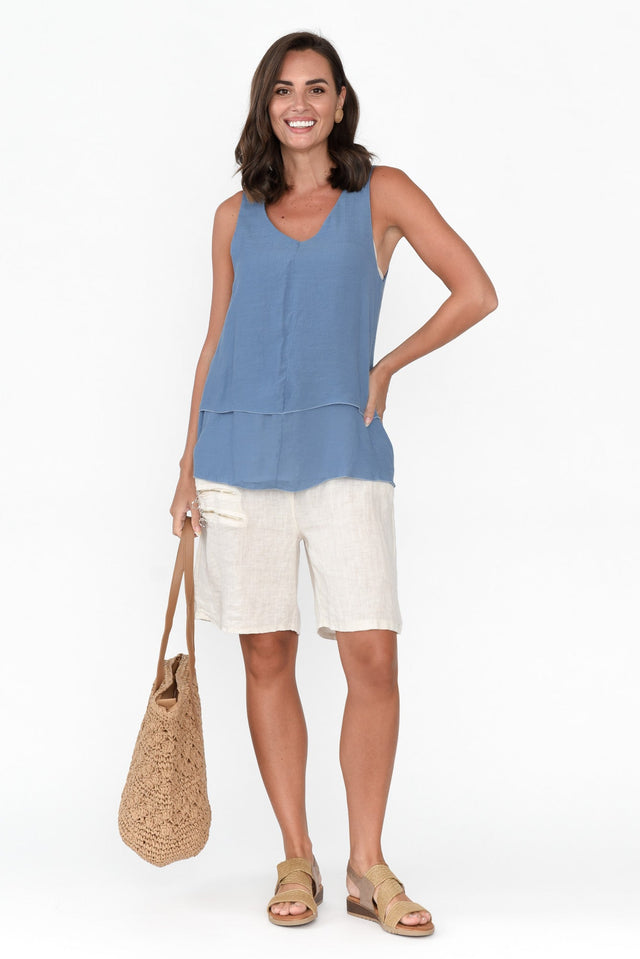 Alethia Steel Cotton Blend Layered Tank banner image