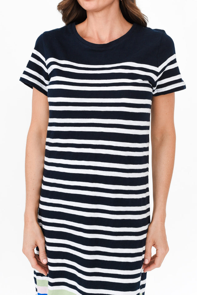 Aligner Navy Stripe Cotton Dress image 6