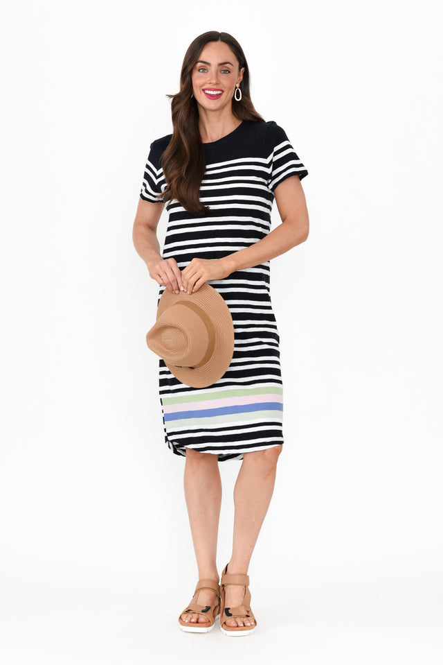 Aligner Navy Stripe Cotton Dress image 1