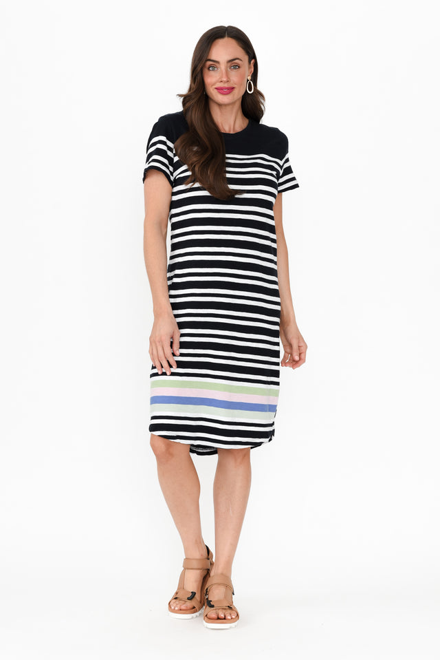 Aligner Navy Stripe Cotton Dress image 7