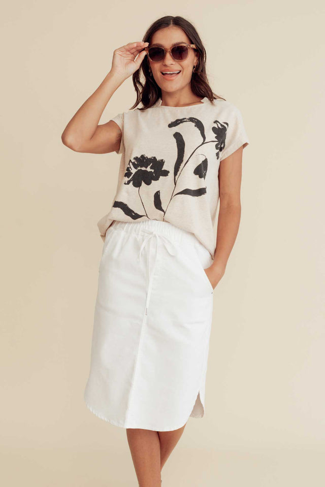 Alina White Denim Drawstring Skirt image 1