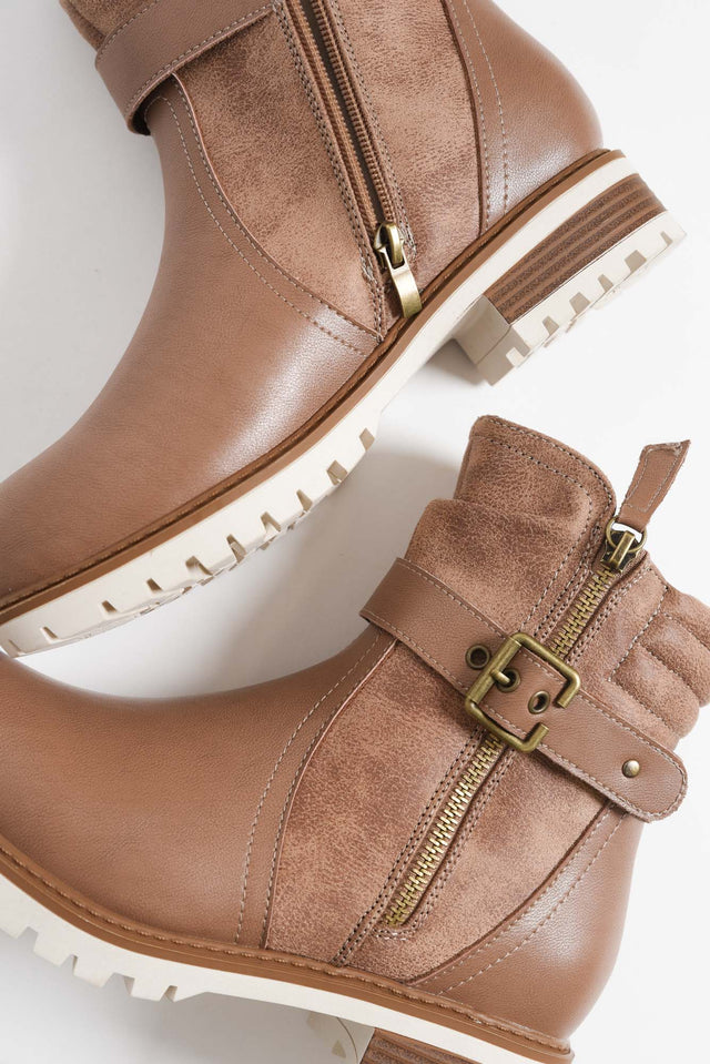 Alpha Taupe Leather Zip Boot image 7