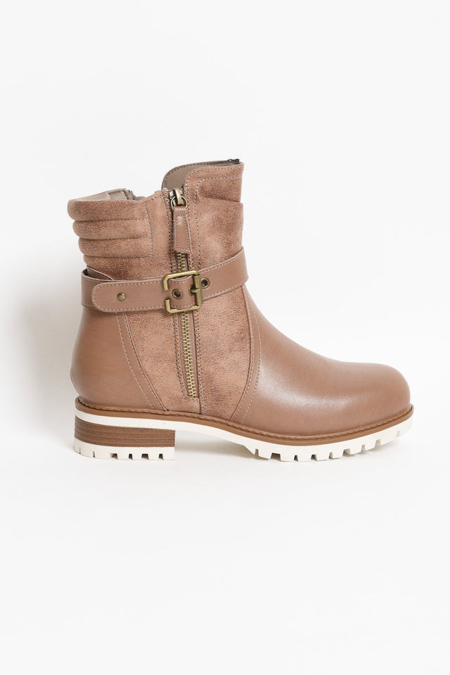 Alpha Taupe Leather Zip Boot image 4