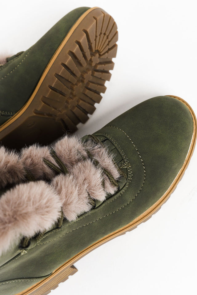 Alpine Khaki Faux Fur Boot