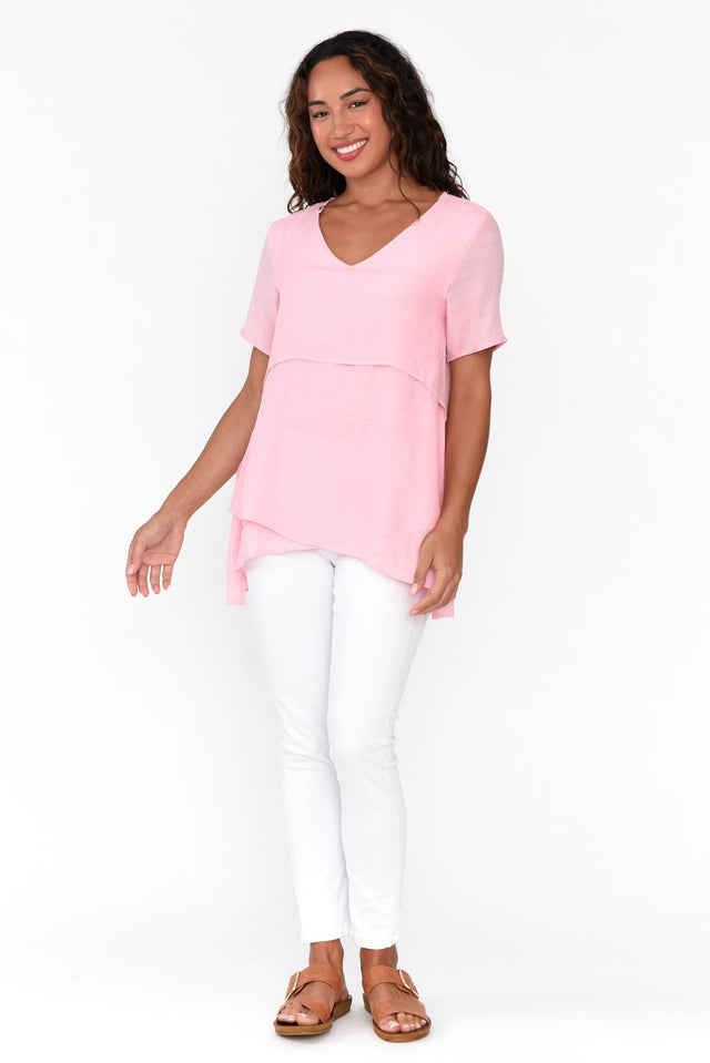 Alvina Pink Layered Tunic Top banner image