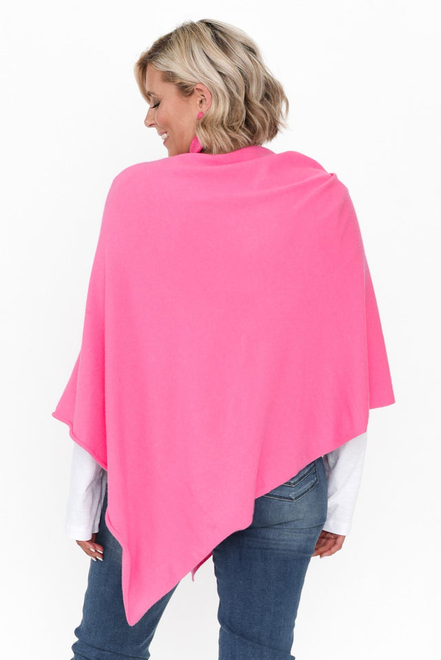 Amy Fuchsia Wool Blend Poncho image 5