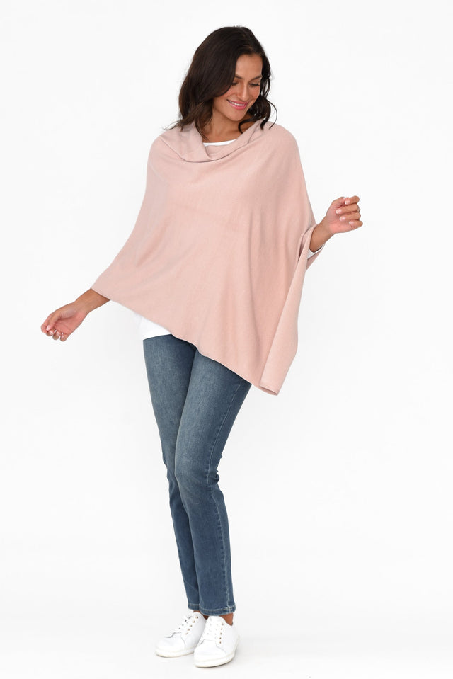 Amy Light Pink Wool Blend Poncho banner image