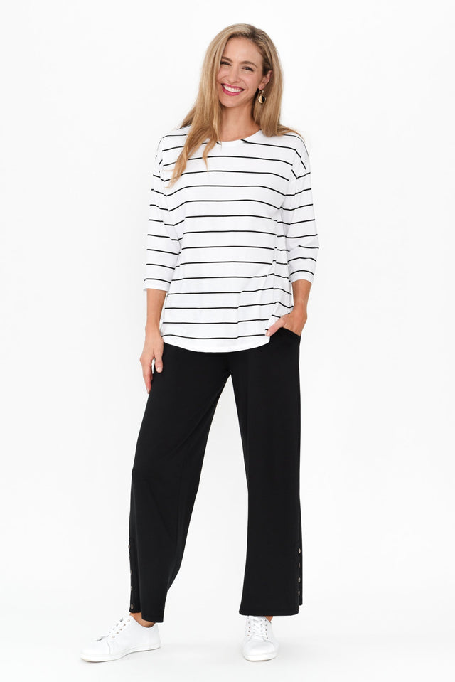 Angelica Black Cotton Shirred Pants image 9