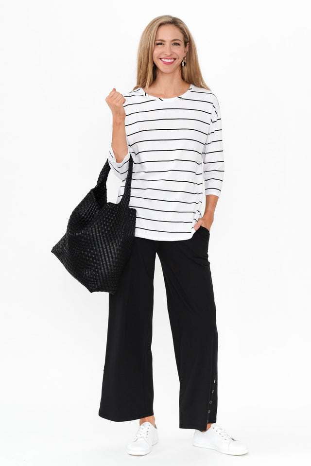 Angelica Black Cotton Shirred Pants image 5