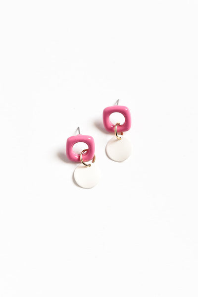 Angie Pink Drop Earrings