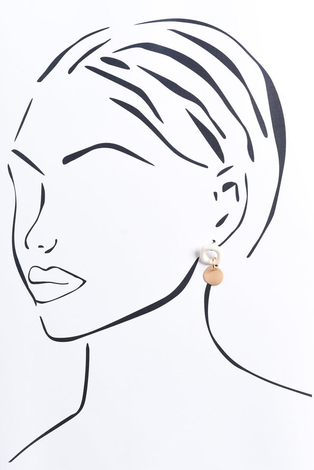 Angie White Drop Earrings image 1