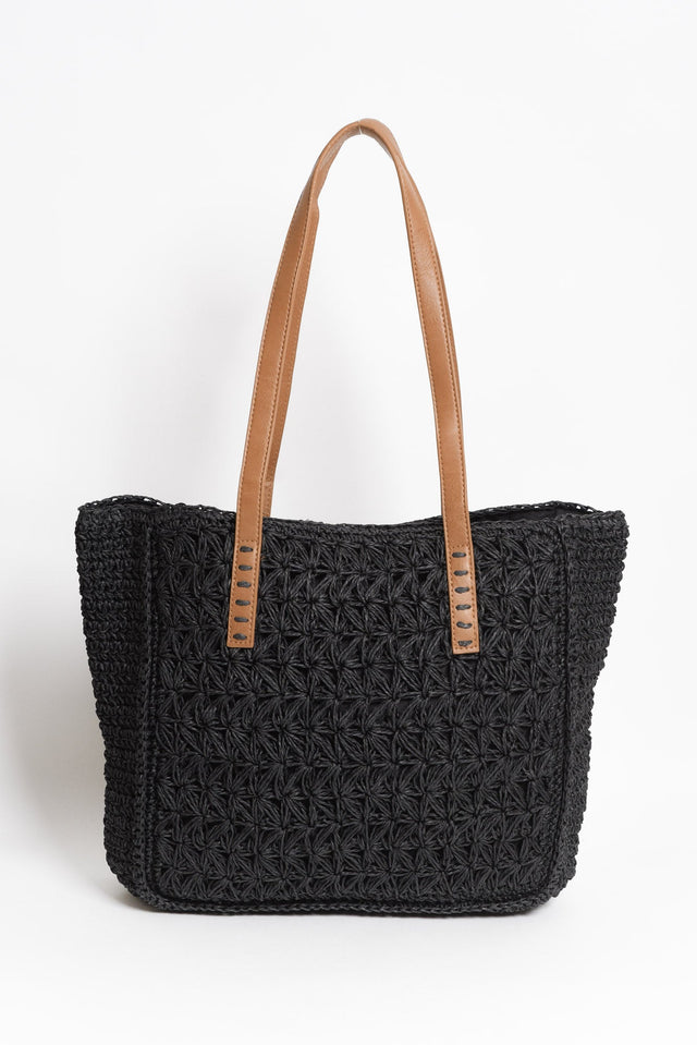 Anoki Black Woven Tote Bag