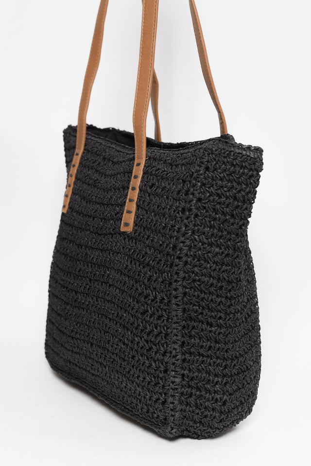 Anoki Black Woven Tote Bag