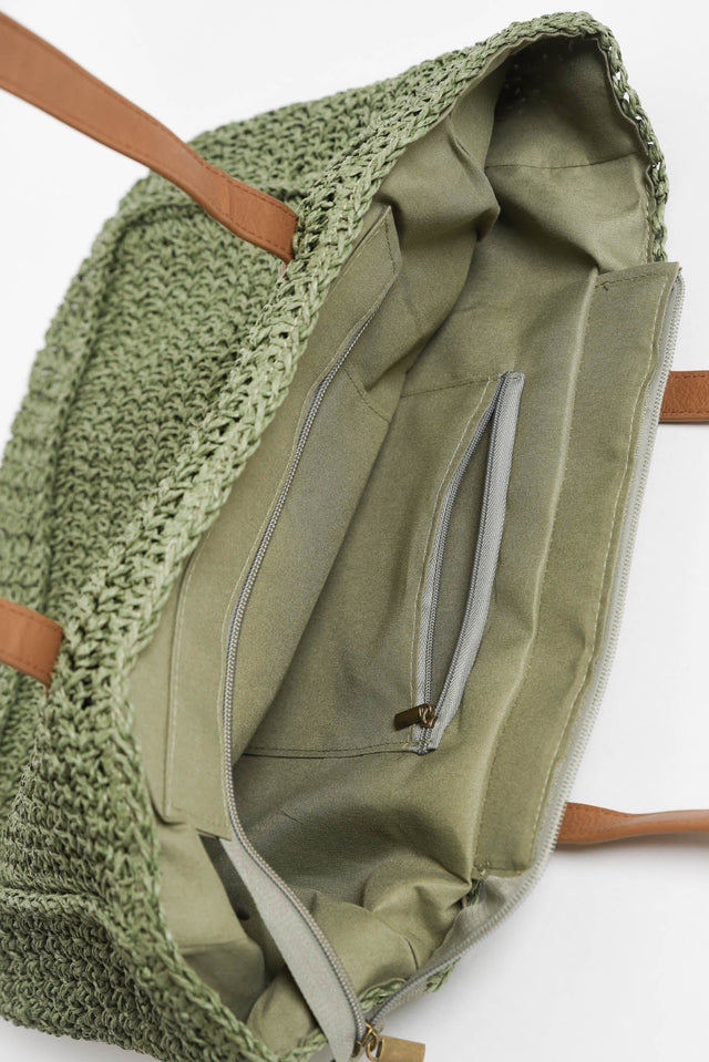 Anoki Khaki Woven Tote Bag image 3