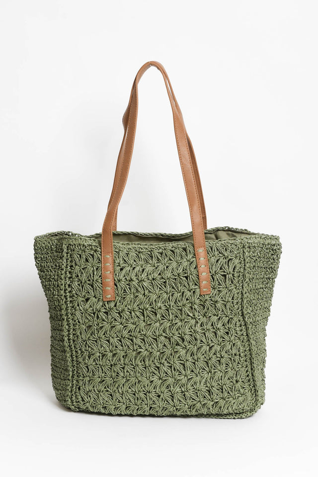 Anoki Khaki Woven Tote Bag image 1