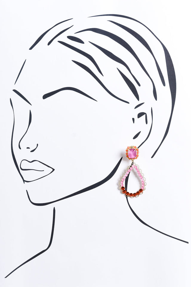 Aramis Pink Beaded Earrings image 2