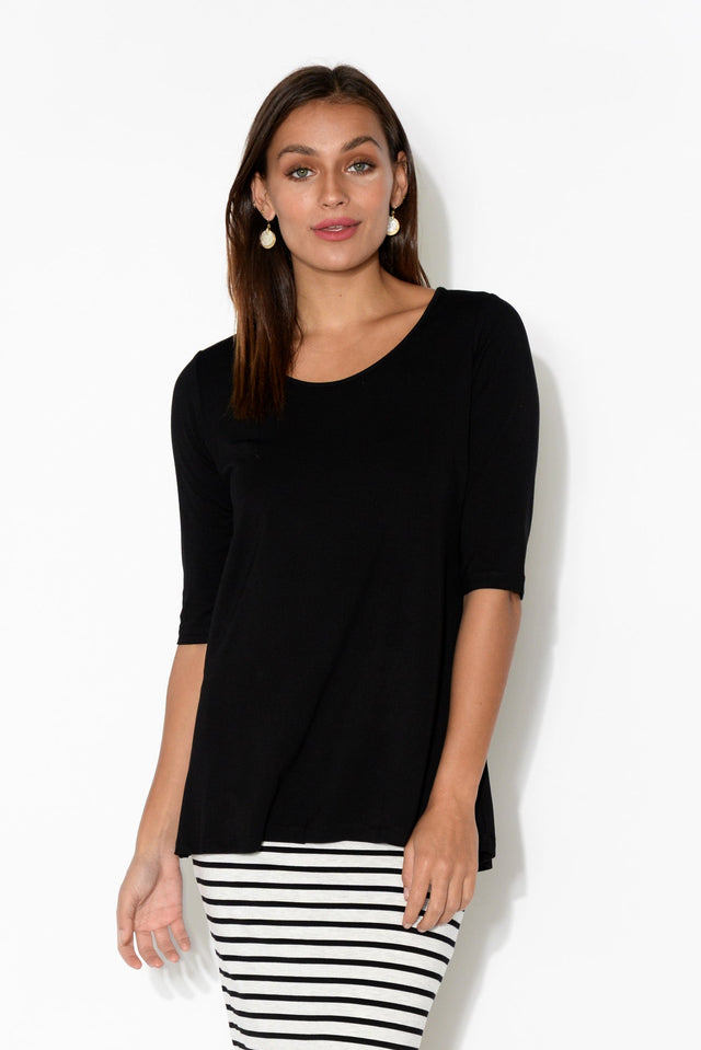 Aretha Black Bamboo Top