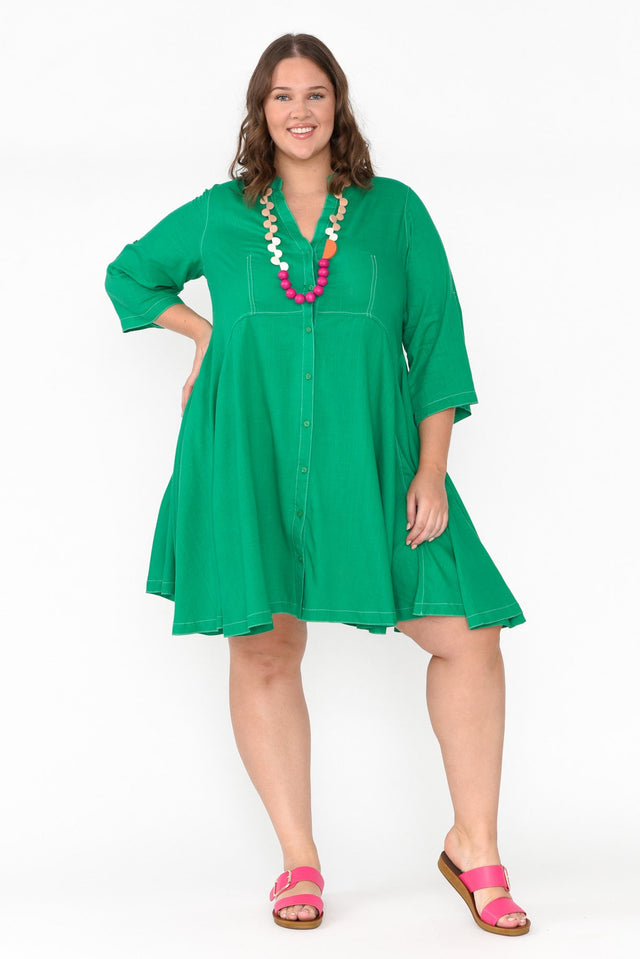 Argon Green Contrast Stitch Dress image 9