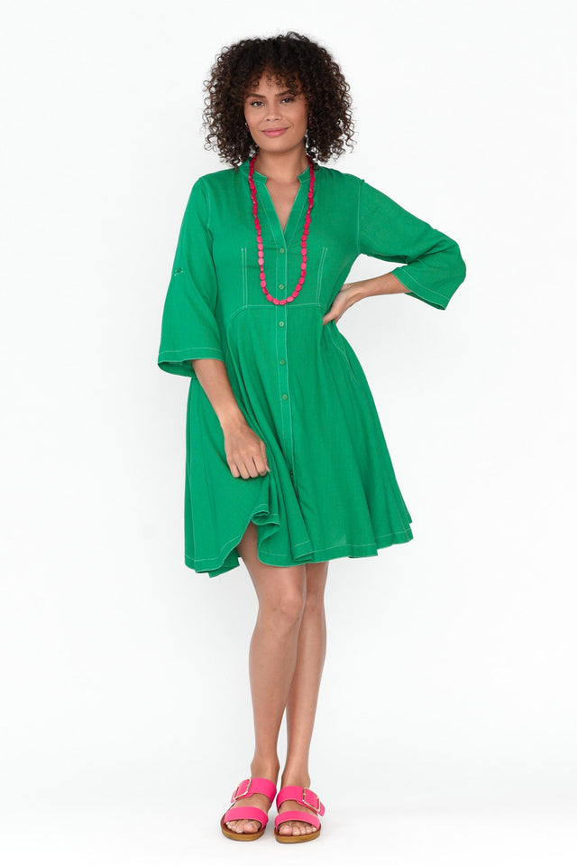 Argon Green Contrast Stitch Dress image 5