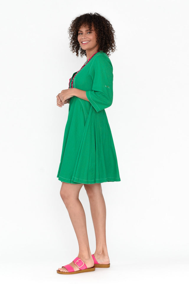 Argon Green Contrast Stitch Dress image 2