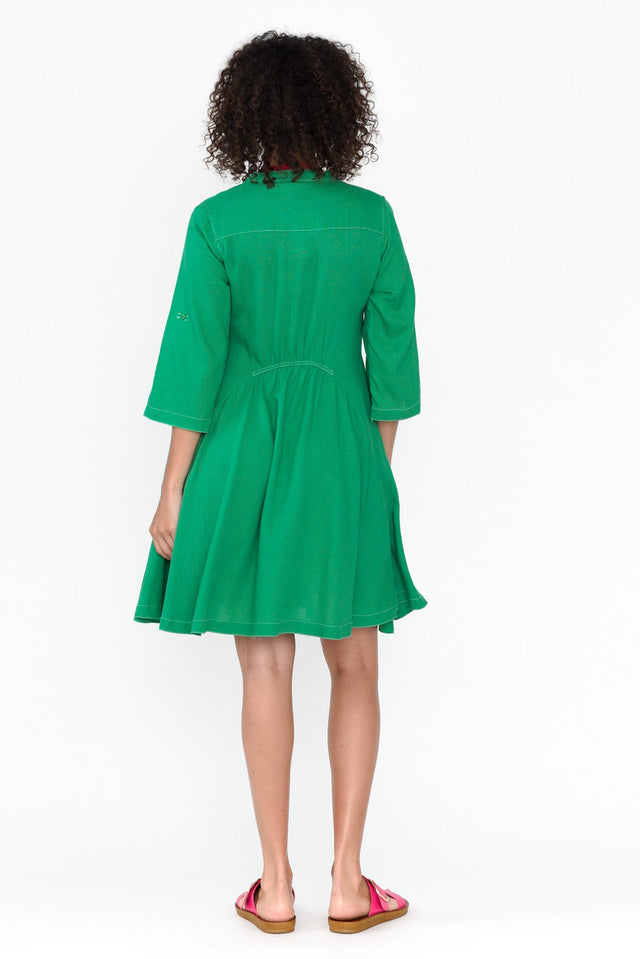 Argon Green Contrast Stitch Dress image 3
